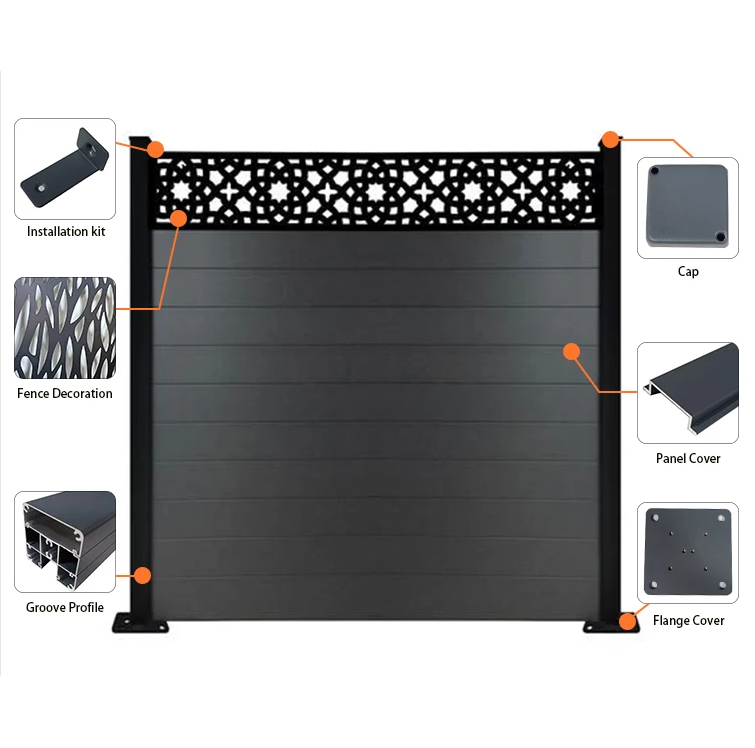 Modern Full Privacy Aluminum Fence For Garden